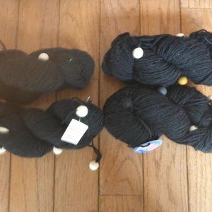 4 Skeins Universal Yarn Pomma Multi Bobs Coloe Black & Assorted 218 yds ea